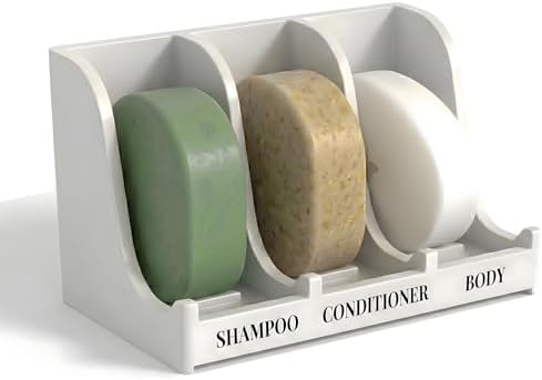 Soap Holder for Shower Wall, 3-Compartment Soap Dish [Patent Pending] by HighHerz