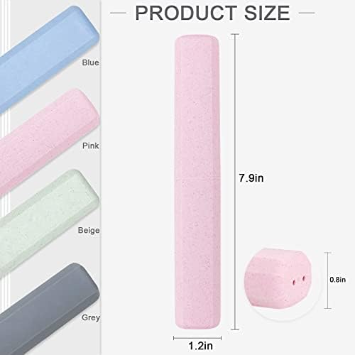 Mulbozy Travel Toothbrush Case, Portable Toothbrush Protector Cover, Breathable Wheat Straw Toothbrush Holder for Traveling, Camping, Business, Home, School, Gym, and More - 4 Packs - Image 4