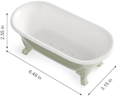 6.5" Mini Clawfoot Bathtub Soap Dish,Bar Soap Holder,Seige Green - Image 4