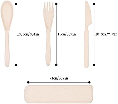 2 Sets Travel Utensils with Case, Portable Camping Cutlery Set - Image 2