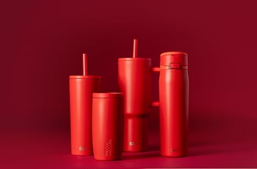 Simple Modern Travel Coffee Mug with Lid | 16oz | Red - Image 2