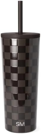 Simple Modern Iced Coffee Tumbler, Insulated | 24oz | Checkered by Unknown