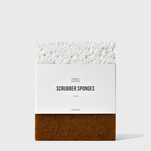 Public Goods Scrubber Sponge | Natural, Plant-Based | Pack of 4 by PublicGoods