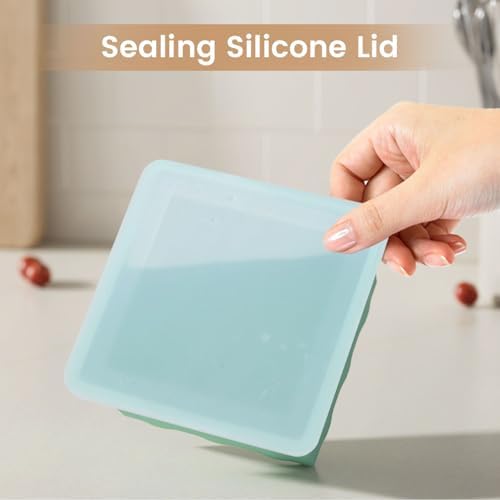 Silicone Freezer Tray for Soup Ice Cubes: 2-Cup Freezing Trays with Lid for Meal Prep - 4Pack Silicon Soup Portion Freeze Tray Make Stock Souped Ice Cube - Image 4