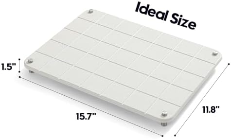 Razborci Stone Dish Drying Mat for Kitchen Counter, Water Absorbing Bathroom Tray Sink Organizer, Diatomaceous Earth Countertop Dish Rack Riser Sponge Holder Soap Dish, Gray Beige, 16" x 12" - Image 4
