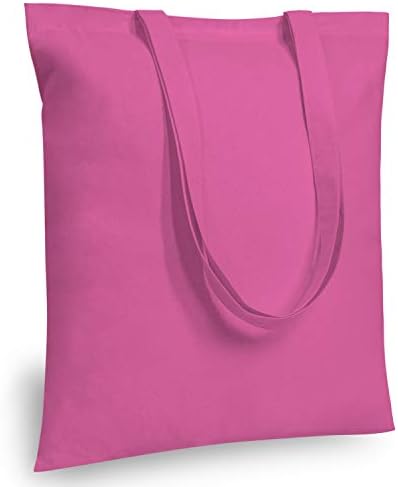 TOPDesign 6-Pack Economical 16"x15" Pink Cotton Tote Bag, Lightweight Medium Reusable Grocery Shopping Cloth Bags, Suitable for DIY, Advertising, Promotion, Gift, Activity by TOPDesign