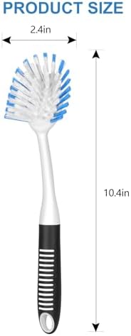 SetSail Dish Brush with Handle, 2 Pack Stiff Bristles Dish Scrubber with Built-in Scraper Dish Scrub Brushes for Cleaning Dishes, Pots and Pans, Kitchen Sink - Image 2