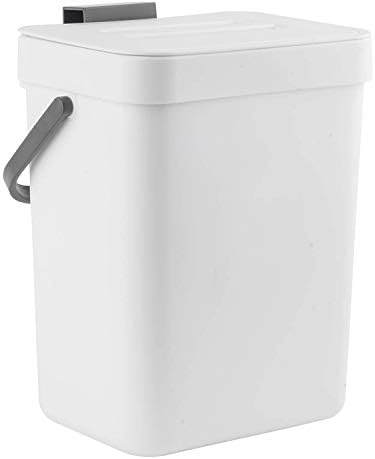 LALASTAR Mini Desktop Trash Can with Lid, Small Countertop Garbage Can, Plastic Tiny Tabletop Wastebasket for Office/Kitchen/Coffee Table, 3L/0.8 Gal, White by LALASTAR