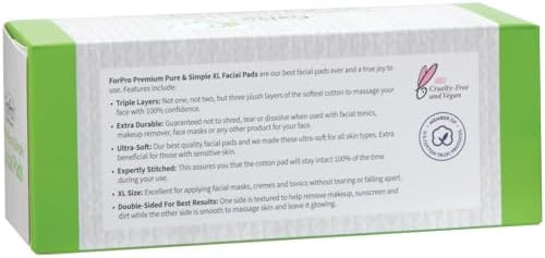 ForPro Pure & Simple XL Facial Pads, 60ct, 3"x3", Vegan & Cruelty-Free - Image 3