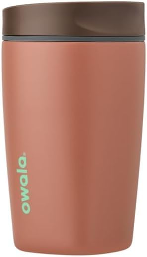 Owala SmoothSip Slider Insulated Stainless Steel Coffee Tumbler, Reusable Iced Coffee Cup, Hot Coffee Travel Mug, BPA Free 12 oz, Grey/Brown (Cozy Cocoa) (Pack of 8) by Unknown