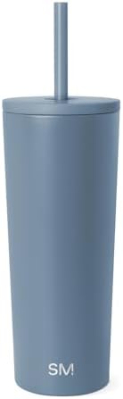 Simple Modern Iced Coffee Tumbler, Insulated | 24oz | Blue by Unknown