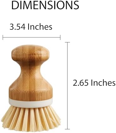 HIC Kitchen Vegetable Scrubber Dishwashing Brush, Bamboo with Non-Scratch Bristles - Image 5
