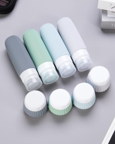 Mrsdry Travel Bottles for Toiletries 8 Pack, Tsa Approved Travel Size Toiletries 3 oz, Travel Containers for Toiletries, with Clear Bag, Leak Proof Silicone Squeezable Travel Essentials Creams Jars - Image 7