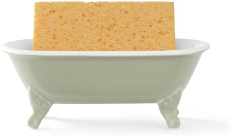 6.5" Mini Clawfoot Bathtub Soap Dish,Bar Soap Holder,Seige Green - Image 3