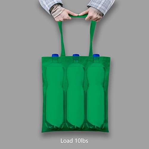TOPDesign 12-Pack Economical 16"x15" Kelly Green Cotton Tote Bag, Lightweight Medium Reusable Grocery Shopping Cloth Bags, Suitable for DIY, Advertising, Promotion, Gift, Activity - Image 2