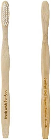 Brush with Bamboo Toothbrush with Plant-Based Bristles - 4 Pack - Image 3