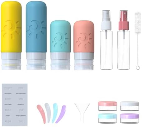 Zafit 18 Pack travel Bottles for Toiletries, TSA Approved Silicone Travel Containers Leak Proof Refillable Travel Accessories for Shampoo Conditioner Lotion Body Wash(Multicolored B) - Image 2