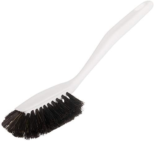 Redecker Dish Brush, Horsehair, White Line – Gentle Cleaning Brush for Glassware & Dishes, Made in Germany by Redecker