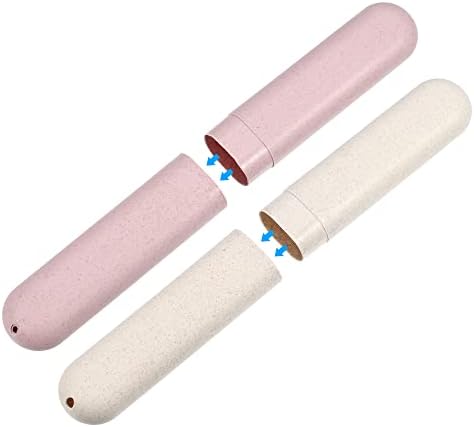 VOCOSTE 4Pcs Travel Toothbrush Case, Beige&Pink - Image 5