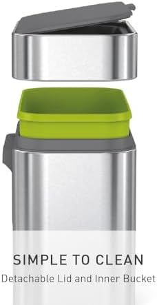 simplehuman Compost Caddy, Detachable and Countertop Bin, 4 Liter / 1.06 Gallon, Brushed Stainless Steel - Image 5