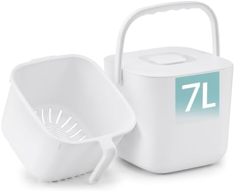 SONGMICS Compost Bin for Kitchen Counter, Plastic, 1.8-Gallon (7 L) by SONGMICS