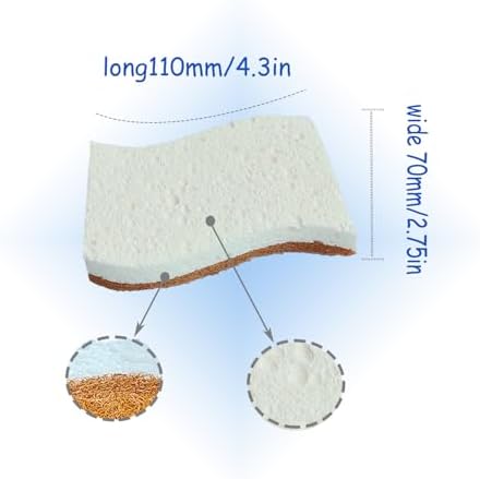 12 Pack Natural Kitchen Sponges,Biodegradable & Compostable,Non-Scratch Cellulose Coconut Fiber Sponges for Dishes,Pots and Pans,Eco-Friendly Cleaning Sponge. - Image 2