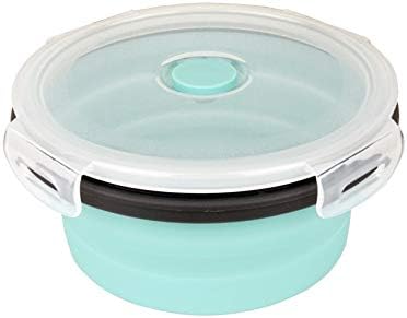 CARTINTS Blue Silicone Collapsible Food Storage Containers-Prep/Storage Bowls with Lids - Round Silicone Lunch Containers - Microwave and Freezer Safe Set of 3 - Image 4