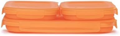 Drip EZ Secondz Collapsible Food Storage Containers (set of 3) - Meal Prep, Leftovers, Lunch, Camping, Hiking - Dishwasher & Microwave Safe - BPA-free Silicone - Locking Lids - Orange - Image 2