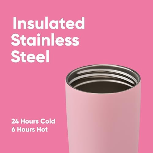 Owala SmoothSip Slider Insulated Stainless Steel Coffee Tumbler, Reusable Iced Coffee Cup, Hot Coffee Travel Mug, BPA Free 20 oz, Pucker Up - Image 4