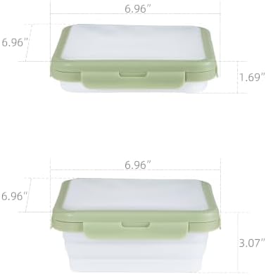 Reusable Silicone Food Storage Container with Lid Avocado Saver(6.5 cups/0.4 gal), Onion Keeper, Foldable Silicone Kitchen Organizers for Fridge - Image 5