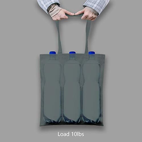 TOPDesign 12-Pack Economical 16"x15" Grey Cotton Tote Bag, Lightweight Medium Reusable Grocery Shopping Cloth Bags, Suitable for DIY, Advertising, Promotion, Gift, Activity - Image 2
