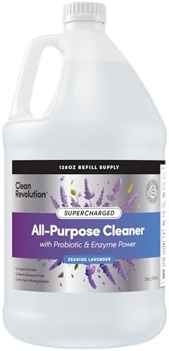 Clean Revolution SuperCharged All Purpose Cleaner, Non-Toxic, Eco-Friendly & Plant-Based, Ready to Use, Seaside Lavender, 128 Fl oz by CleanRevolution