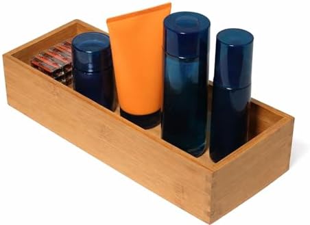 Lipper International Bamboo Utensil Holder Storage Box for Cooking Tools, Makeup, or Office Supplies, 5" x 12" x 3" - Image 4