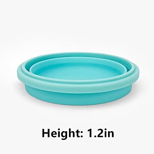CCyanzi 3piece Round Collapsible Bowl with Lids, Silicone Food Storage Containers, Microwave & Freezer Safe, Space Saving for Kitchen Cabinet and Camping Backpack,(Blue) - Image 7