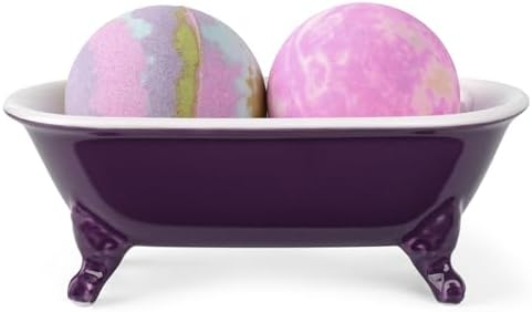 6.5" Ceramic Mini Clawfoot Bathtub Soap Dish,Bar Soap Holder,Plum - Image 2