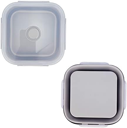 CARTINTS Large 1200ml Collapsible Bowls with Lids, Silicone Food Storage Containers, Space-Saving Meal Prep Containers For Kitchen and Outdoors Camping, Set of 3, Grey - Image 6