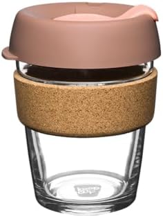 KeepCup Brew Cork, Reusable Glass Tumbler with Natural Cork, Tall Coffee Cup 12oz / 340ml - Frappe by KeepCup