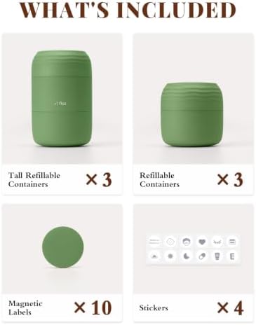 Lotour PLA Travel Toiletry Containers, Jars, Matcha Green 6 Pack 1oz & 2oz - Image 6