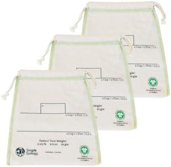 Simple Ecology Organic Cotton Reusable Bulk Bin Bags - Medium 3 Pack by Simple+Ecology