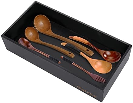 PRATIQUE Bamboo Drawer Organizer - Kitchen Utensil Organizer Silverware Tray Cutlery Holder，Office Desk Supplies and Accessories,12 * 5.9 * 2.6,Black by PRATIQUE
