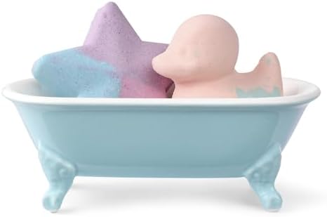 6.5" Mini Clawfoot Bathtub Soap Dish,Bar Soap Holder,Baby Blue - Image 2