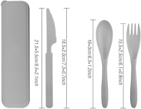 Portable Travel Utensils for Daily Use (Grey, Purple, Dark Green, Orange) - Image 2