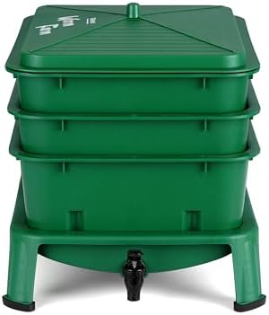 Blütezeit 3-Tray Worm Composter, 32QT Worm Farm with Compost Worms Starter Kit for Indoor & Outdoor, Worm Composting Bin for Recycling Food Waste (Green) - Image 3