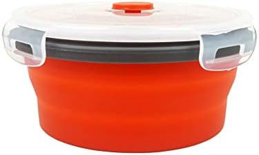 CARTINTS Red Silicone Collapsible Food Storage Containers-Prep/Storage Bowls with Lids - Round Silicone Food Storage Containers - Microwave and Freezer Safe 3Pack - Image 4