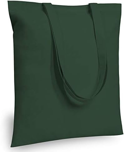 TOPDesign 24-Pack Economical 16"x15" Green Black Cotton Tote Bag, Lightweight Medium Reusable Grocery Shopping Cloth Bags, Suitable for DIY, Advertising, Promotion, Gift, Activity by TOPDesign