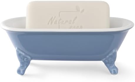 6.5" Ceramic Mini Clawfoot Bathtub Soap Dish,Bar Soap Holder,Blue - Image 6