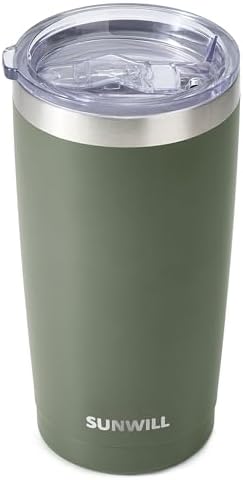 SUNWILL Coffee Tumbler, 20 oz Insulated Travel Mug Stainless Steel by SUNWILL