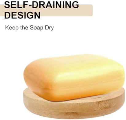 Jiozermi Bamboo Soap Dish, 4 Pcs (2 Rounded and 2 Square) - Image 5