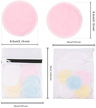 Reusable Makeup Remover Pads (16 Pack) with 2 Bags for Laundry & Storage, Reusable Bamboo Cotton Rounds, Eco-Friendly Reusable Cotton Pads for All Skin Types - Image 6