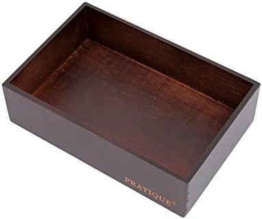 PRATIQUE Bamboo Drawer Organizer - Kitchen Utensil Organizer Silverware Tray Cutlery Holder，Office Desk Supplies and Accessories,8.9 * 5.9 * 2.6,Nut-brown by PRATIQUE